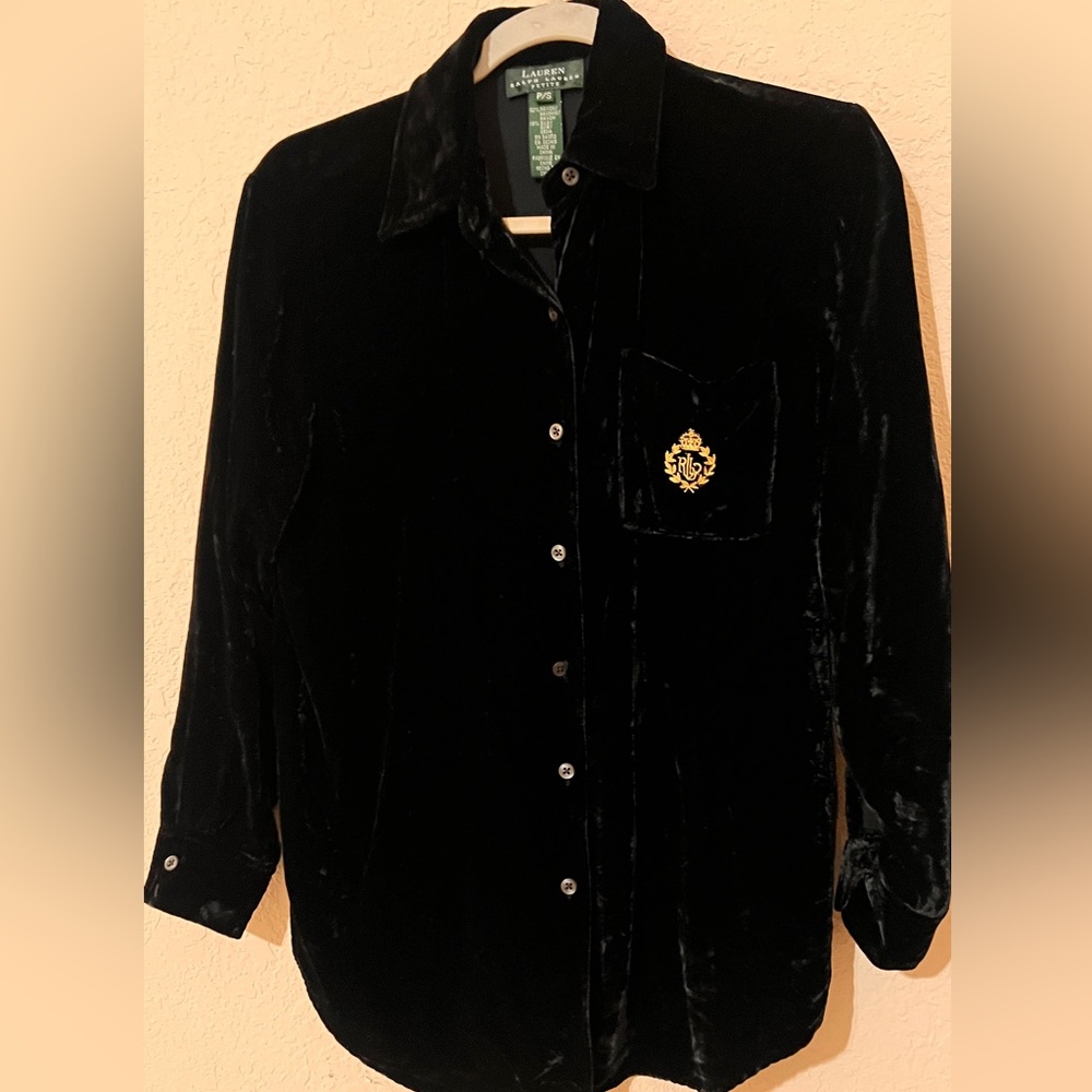 Ralph Lauren Black Velvet Shirt